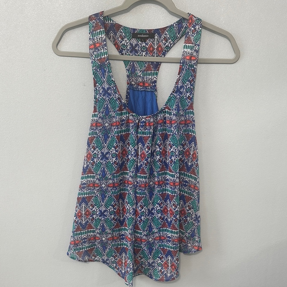 Ambiance Aztec Print Racerback Tank Top - Picture 2 of 5